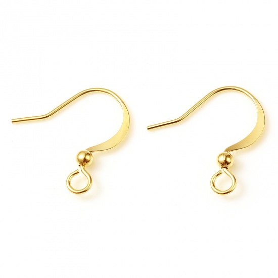 Picture of Copper Ear Wire Hooks Earring Gold Filled W/ Loop 16mm x 16mm, Post/ Wire Size: 0.7mm, 4 PCs