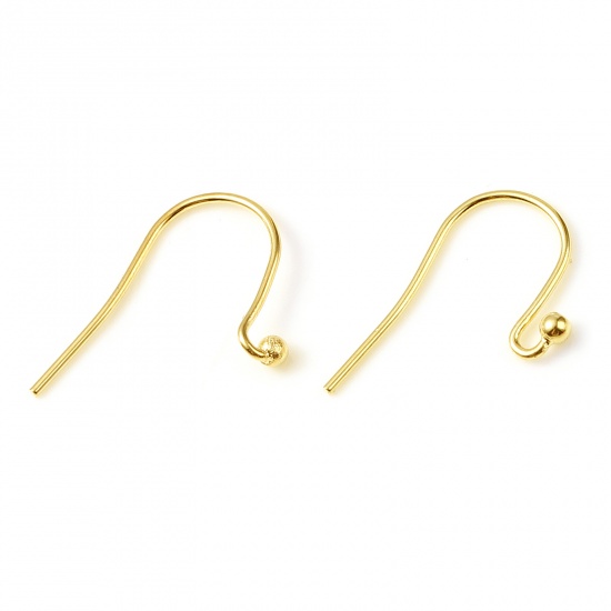 Picture of Copper Ear Wire Hooks Earring Gold Filled 19mm x 13mm, Post/ Wire Size: 0.7mm, 4 PCs