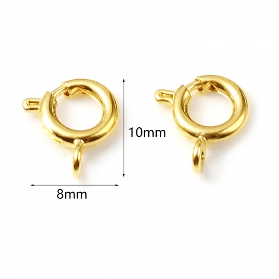 Picture of Copper Spring Ring Clasps Gold Filled Round 10mm x 8mm, 5 PCs