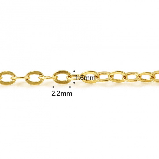 Picture of Copper Link Cable Chain Findings Gold Filled 2.2x1.6mm, 1 M