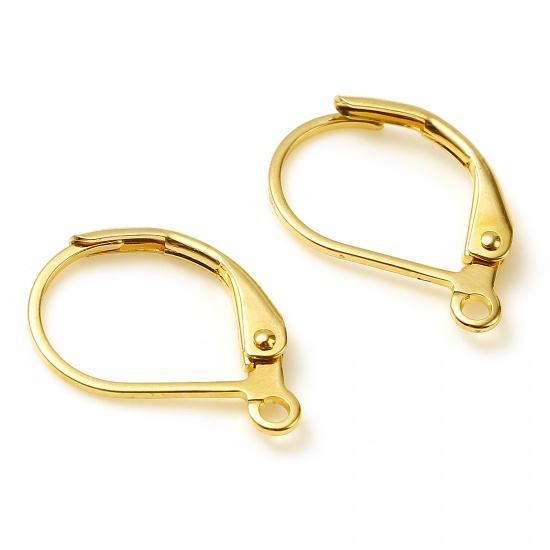 Picture of Copper Hoop Earrings Gold Filled Oval W/ Loop 16mm x 10mm, Post/ Wire Size: (21 gauge), 2 PCs