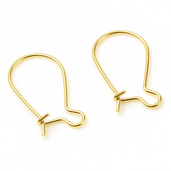 Picture of Copper Hoop Earrings Gold Filled Oval 19mm x 10mm, Post/ Wire Size: (21 gauge), 2 PCs