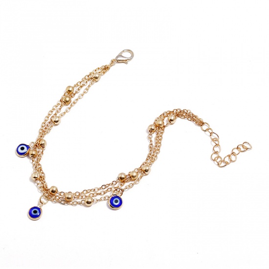 Picture of Multilayer Layered Anklet Gold Plated Eye 19cm(7 4/8") long, 1 Piece