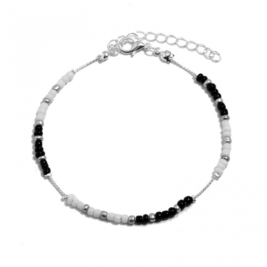 Picture of Seed Beads Anklet Black 19.5cm(7 5/8") long, 1 Piece