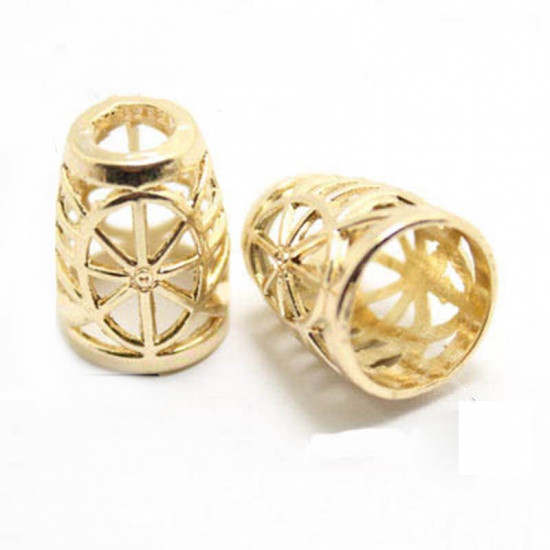 Picture of Zinc Based Alloy Clothing Rope Buckle Stopper Gold Plated 20 PCs