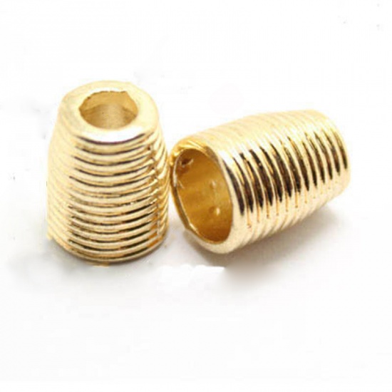 Picture of Zinc Based Alloy Clothing Rope Buckle Stopper Gold Plated 20 PCs