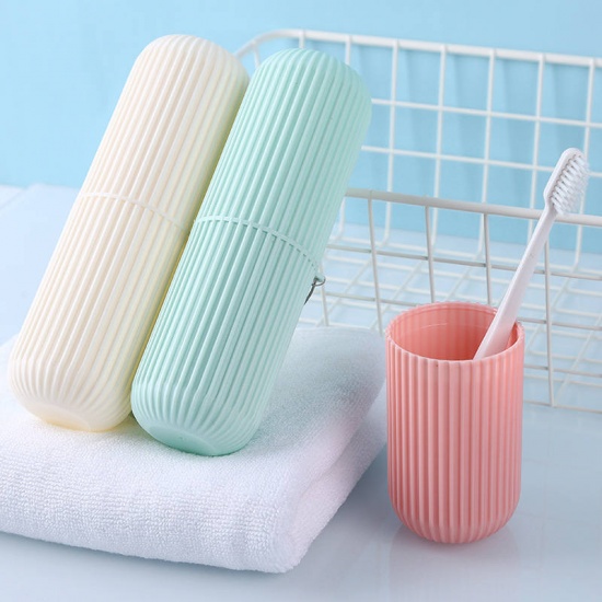 Picture of PP Toothbrush Holder Case Tube Cylinder Gray 19.5cm x 3cm, 1 Piece