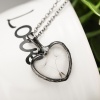 Picture of Necklace Gunmetal Heart Dandelion 60cm(23 5/8") long, 1 Piece