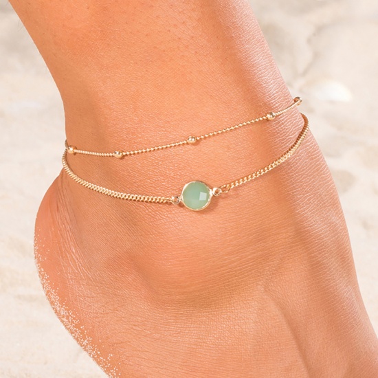 Picture of Anklet Green Round 22cm(8 5/8") long, 1 Piece