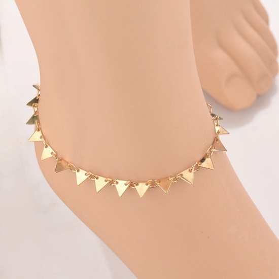 Picture of Anklet Gold Plated Triangle 22cm(8 5/8") long, 1 Piece