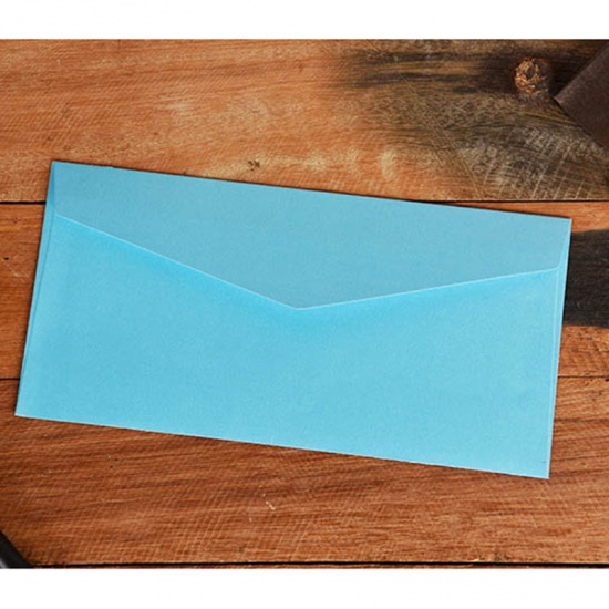 Image de Papier Enveloppe Rectangle Bleu 22cm x 11cm, 10 Pcs