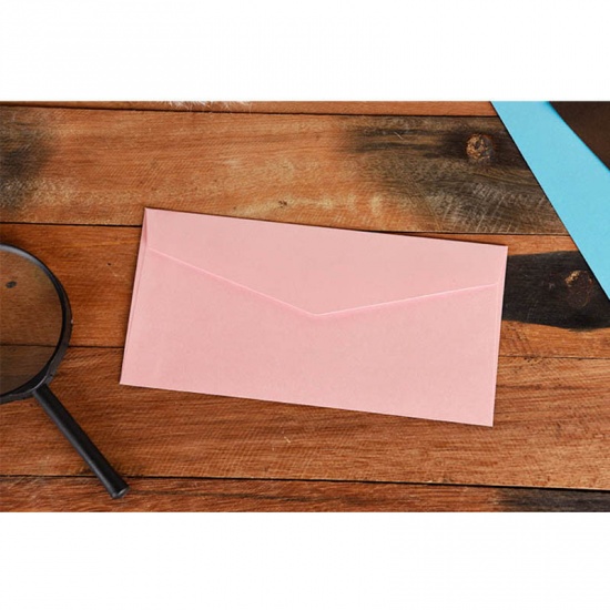 Picture of Paper Envelope Rectangle Pink 22cm x 11cm, 10 PCs