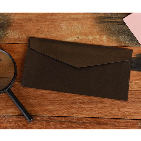 Picture of Paper Envelope Rectangle Black 22cm x 11cm, 10 PCs