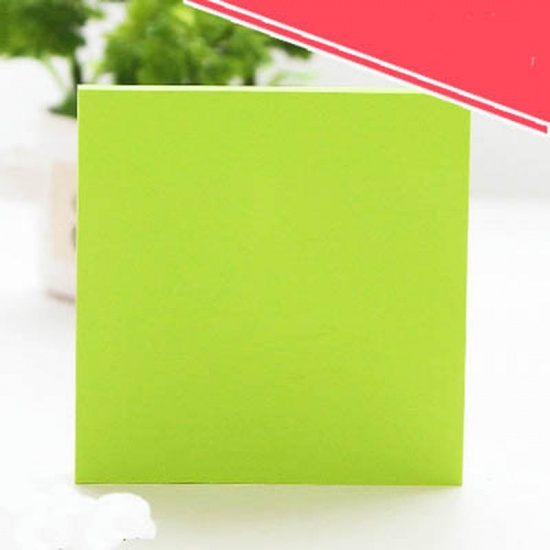 Picture of (100 Sheets) Paper Memo Sticky Note Green Square 75mm x 75mm, 1 Copy