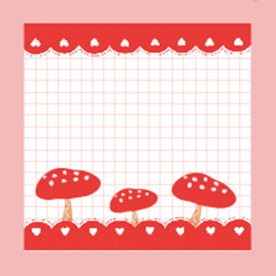 Picture of (30 Sheets) Paper Memo Notepad Stationery Red Square Mushroom 80mm x 80mm, 1 Copy