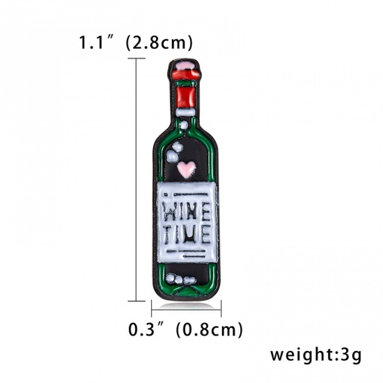Picture of Pin Brooches Bottle Green 28mm x 8mm, 1 Piece