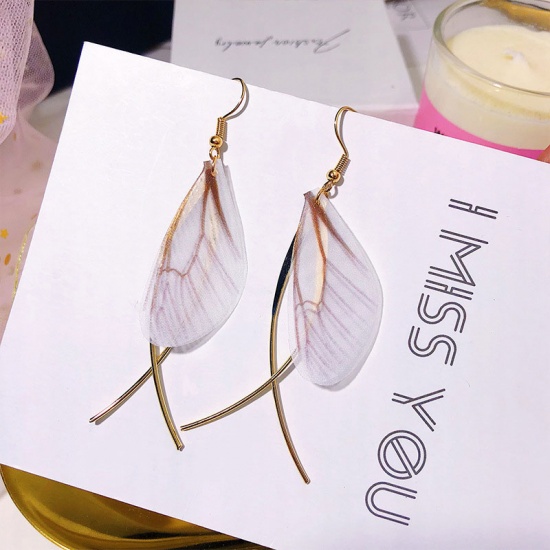 Picture of Earrings White Wing 7.7cm, 1 Pair