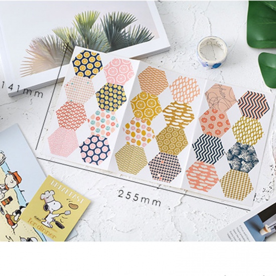 Picture of Paper Memo Sticky Note Multicolor Hexagonal 35mm x 30mm, 1 Copy (Approx 48PCs)