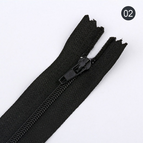 Picture of Nylon Zipper For Tailor Sewing Craft Black 20cm, 10 PCs