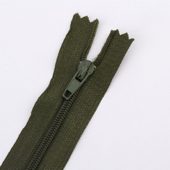 Picture of Nylon Zipper For Tailor Sewing Craft Army Green 20cm, 10 PCs