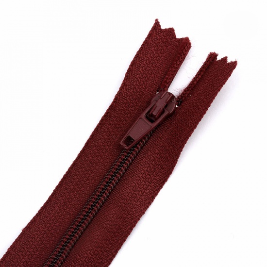 Picture of Nylon Zipper For Tailor Sewing Craft Wine Red 20cm, 10 PCs