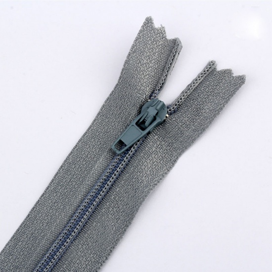 Image de Fermeture Eclair en Nylon Gris-Argent 20cm, 10 Pièces
