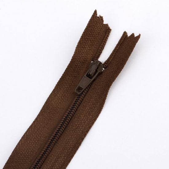 Picture of Nylon Zipper For Tailor Sewing Craft Brown 20cm, 10 PCs