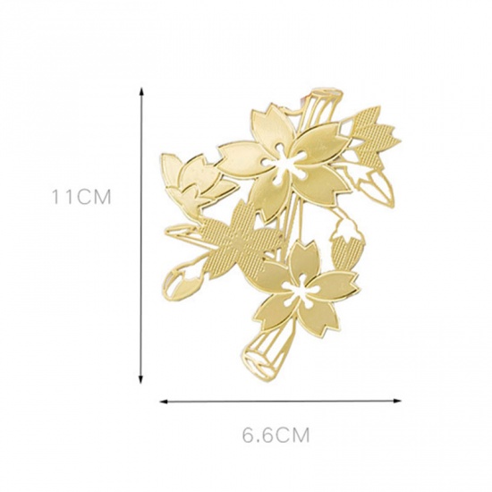 Immagine di Segnalibro Fiore di Sakura Oro Placcato Filigrana Filigrana 11cm x 6.6cm, 1 Pz