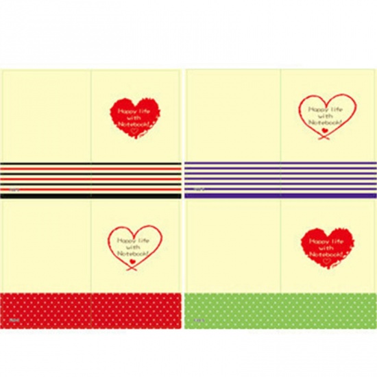 Picture of Paper Memo Notepad Stationery At Random Rectangle Heart 12cm x 8.5cm, 1 Copy