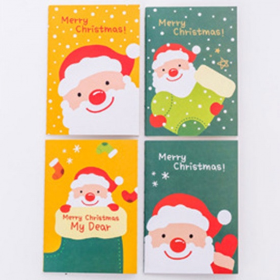 紙 手帳  ランダムな色 長方形 クリスマス・サンタクロース 12cm x 8.5cm、 1 冊 の画像