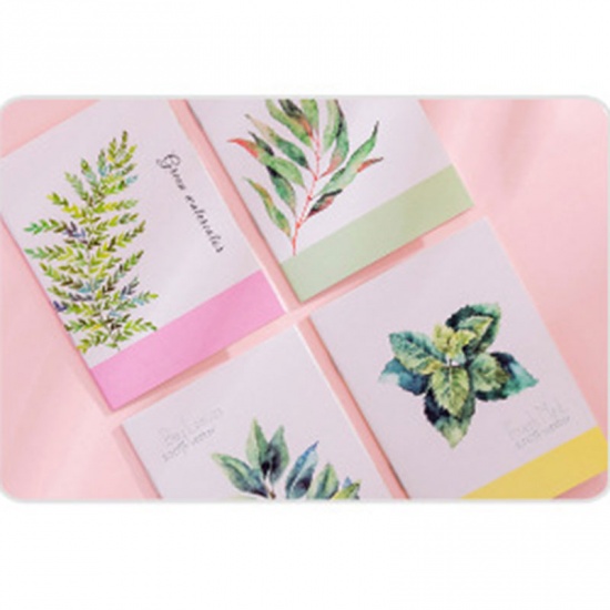 Picture of Paper Memo Notepad Stationery At Random Rectangle Flower Leaves 12cm x 8.5cm, 1 Copy
