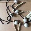 Picture of Halloween Necklace White Hand Skull 1 Piece