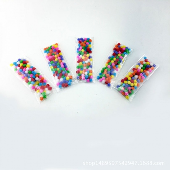 Picture of Pom Pom Balls At Random Mixed Ball 10mm Dia., 1 Packet (Approx 100 PCs/Packet)