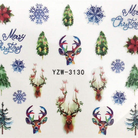 Picture of PVC Christmas Tree Christmas Snowflake Multicolor 6cm x 5cm, 1 Sheet