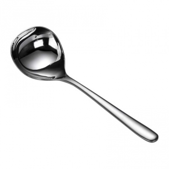 Picture of 304 Stainless Steel Spoon Tableware Silver Color 20.5cm x 5.5cm, 1 Piece