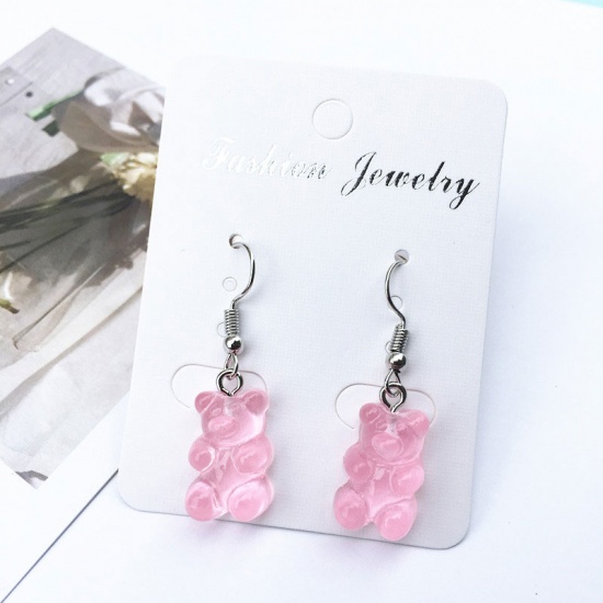 Picture of Earrings Pink Bear Animal 10mm, 1 Pair
