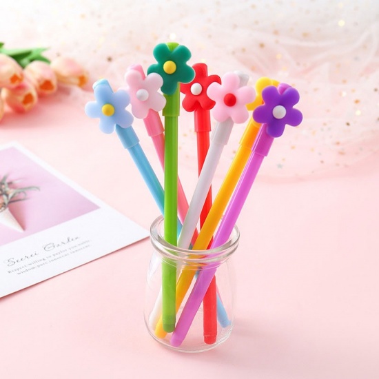 Picture of 0.5mm Gel Ink Pen For Office School Stationery At Random Color Flower 17cm, 1 Piece