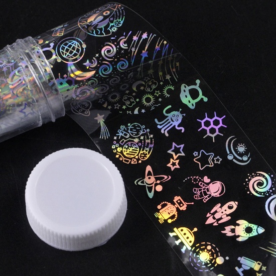 Immagine di Plastica Adesivi per Unghie Multicolore 100cm x 4cm, 1 Foglio
