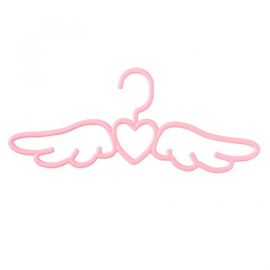 Picture of PP Multifunction Clothes Hangers Pink Heart Wing Anti Slip 41cm x 16cm, 1 Piece