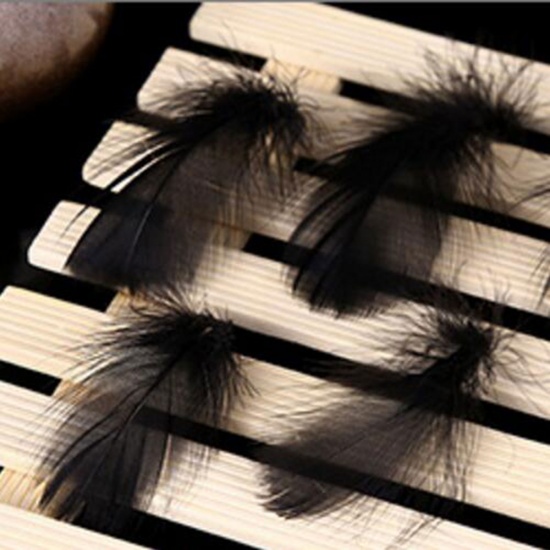 Picture of DIY Handmade Craft Materials Accessories Black Feather 10cm - 7cm, 1 Packet (Approx 100 PCs/Packet)