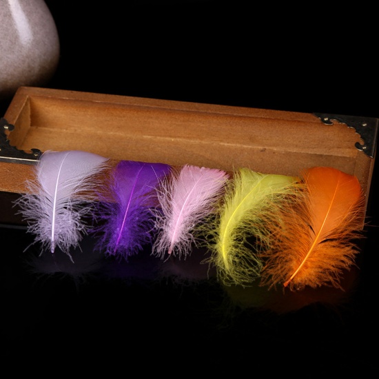 Picture of DIY Handmade Craft Materials Accessories Orange Feather 10cm - 7cm, 1 Packet (Approx 100 PCs/Packet)