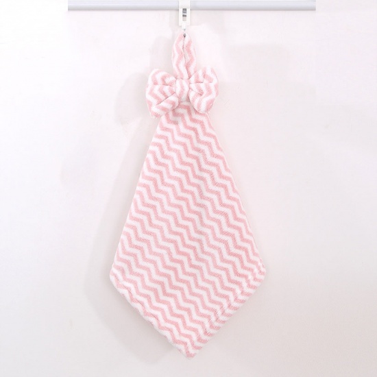 Picture of Hanging Towel Cleaning Cloth Pink Bowknot Hanging 30cm x 30cm, 1 Piece