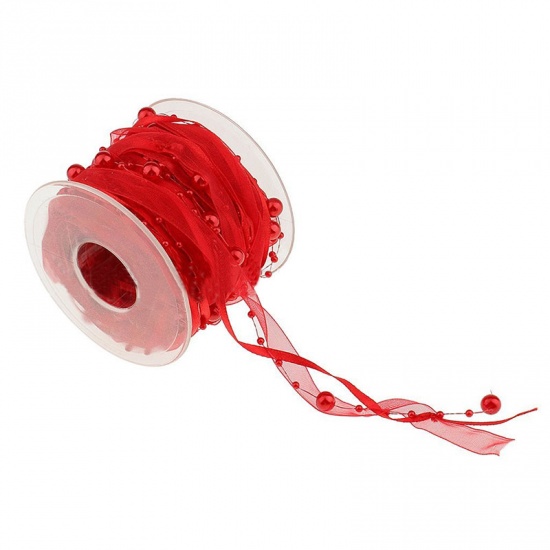 Bild von Roter Kontrast gewebter Perlenkettenschmuck mit 10 m / Kunststoffrolle