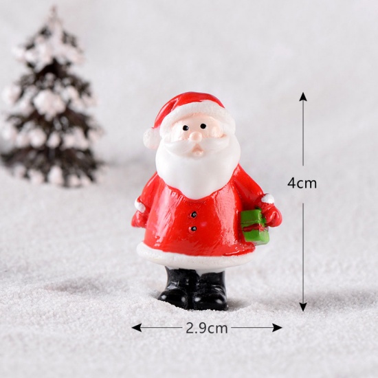Picture of Resin Micro Landscape Miniature Decoration Red Christmas Santa Claus 4cm x 2.9cm, 1 Piece
