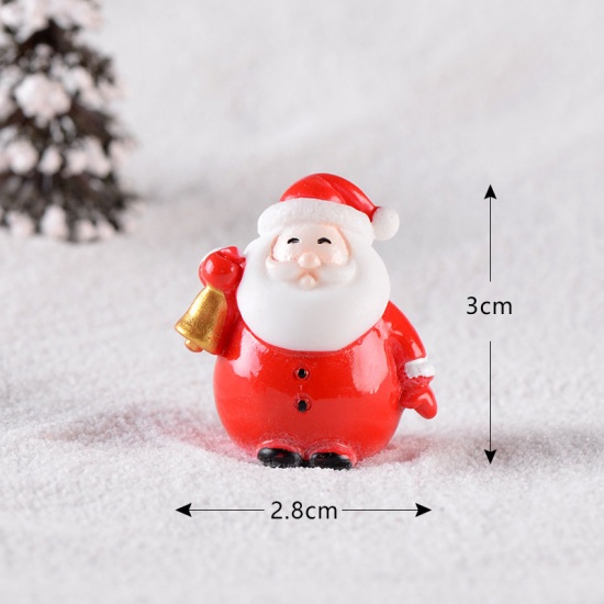 Picture of Resin Micro Landscape Miniature Decoration Red Christmas Santa Claus 3cm x 2.8cm, 1 Piece