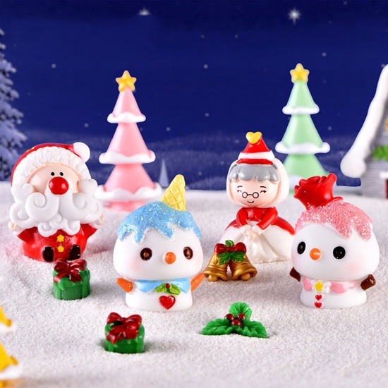 Immagine di Multicolor - style4 New Kawaii Christmas Snowman Micro Landscape Figurine Ornament Plant Pot Fairy Garden home decor Regalo di Natale di Babbo Natale