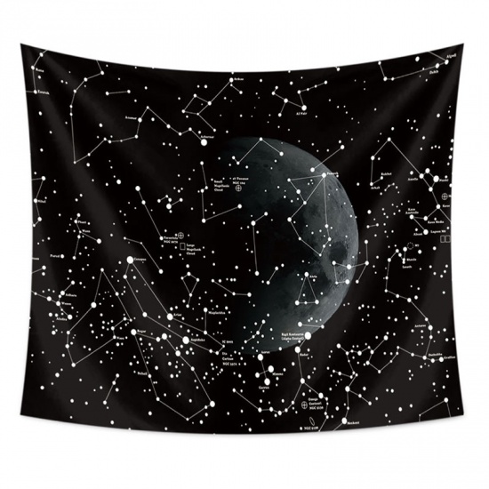 Immagine di Arazzo appeso a parete Nero Rettangolo Galassia Universo Disegno 150cm x 130cm, 1 Pz