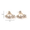 Picture of Ear Jacket Stud Earrings Gold Plated Flower Clear Rhinestone 3cm x 2.3cm, 1 Pair