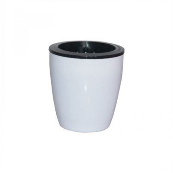 白-スタイル 1 ラウンドプラスチック植木鉢模造クリエイティブ怠惰なラウンドボトル自己吸収フラワーポット の画像