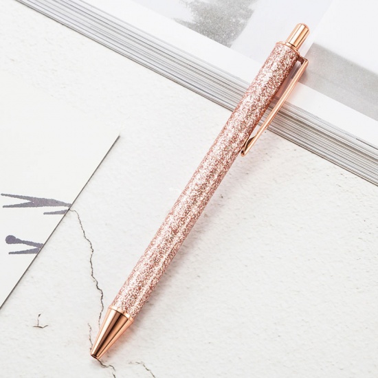 Picture of Rose gold metal press creative gift ball pen bullet bullet type 1.0 pen head